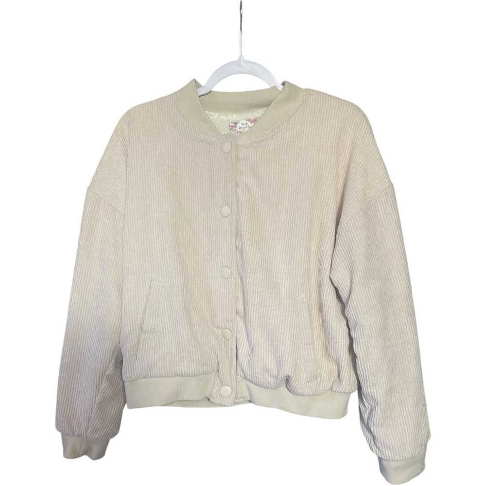 Pink Republic Cream Button-Up Corduroy Jacket